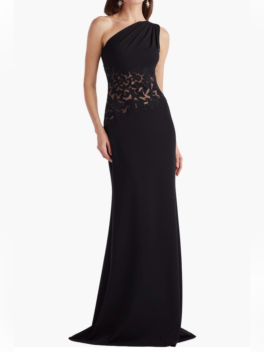 Tadashi Shoji Verrier One Shoulder Illusion Gown